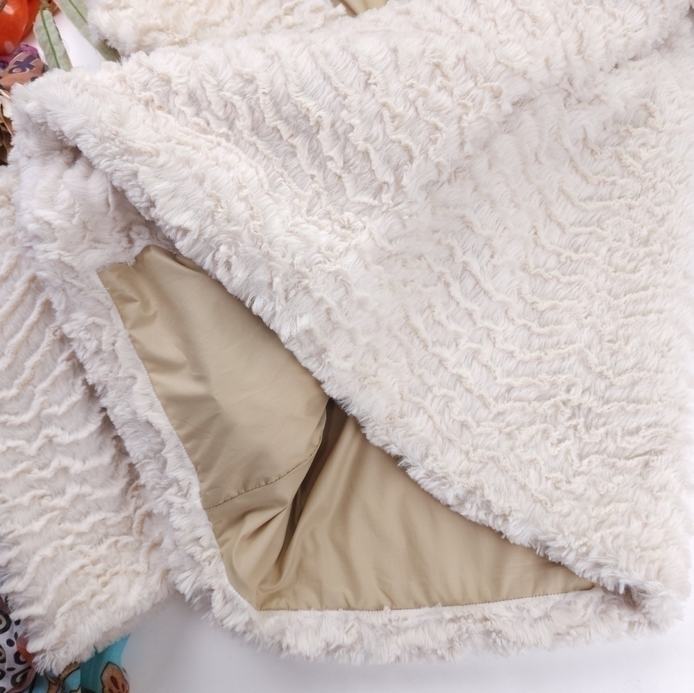 Patagonia Super Fleece Cream Fringe Layered Fleece Coat Xs - Picture 10 of 15